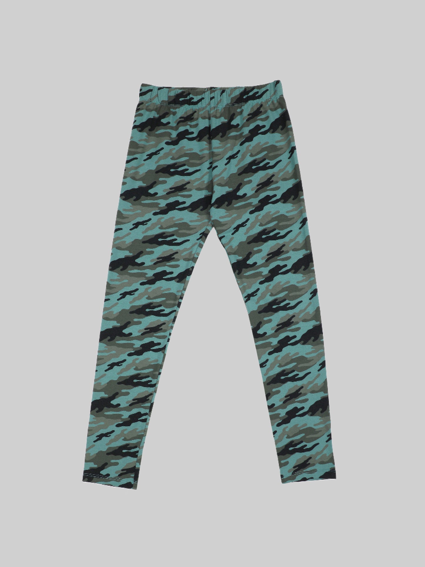 Green Camouflage Girls Leggings