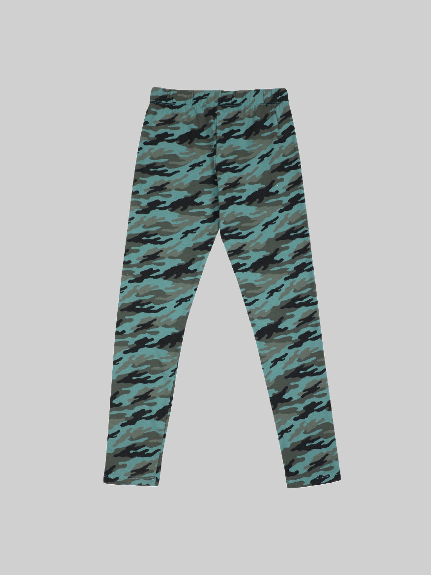 Green Camouflage Girls Leggings